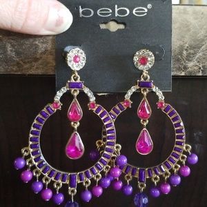 (Nwt!) Bebe Jeweled Dangle Earrings
